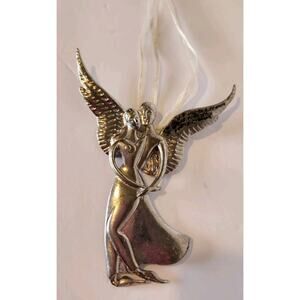 VTG Serenity Angel Christmas Ornament by Seasons Cannon Falls Pewter "Couple"